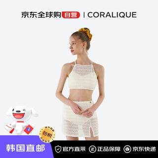 Coralique korean direct mail back lace crochet fashionable and elegant comfortable and breathable bikini ivory s size
