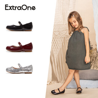 Extraone children's breathable princess shoes, comfortable small leather shoes, spring and autumn girls' non-slip genuine leather shoes #208 #209 #209 patent leather red 27 (inner length 17.1cm)
