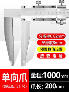 Extended claw caliper large range vernier caliper 0-500-600-1000 long foot caliper vernier 1000 claw length 200