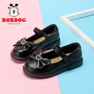Babu dou children's shoes spring british style princess shoes medium and large children's fashion girls' leather shoes casual 108551042 black 29