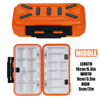 Line group storage box samolla waterproof thickened fishing gear luya sea fishing fake bait fish hook accessories box parts box waterproof orange medium size 360