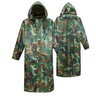 Camouflage new waterproof raincoat full body men's long version adult construction site farm work cycling single-piece top portable m size 80-100jin jin is equal to 0.5 kg