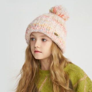 卡蒙（Kenmont）儿童手工编织彩色渐变毛线帽女加绒加厚护额针织帽6-9岁km-4461