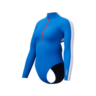 Speedo/ retro series long-sleeved backless sun protection women's one-piece swimsuit 2025 new arrival blue one size fits all 30