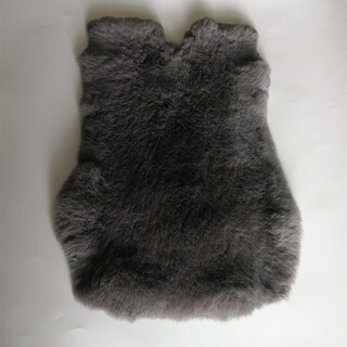 Lingxun winter whole rabbit fur car armrest box mat knee pads waist protector fur wool warm fur integrated plush mat dark gray rex rabbit dark gray