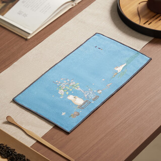 Yipot tea tea towel double-sided suede tea cloth tea tablecloth absorbent tea table mat raising pot towel tea mat thickened tea tray table accessories double-sided material ruyi tea towel 30.5*16cm