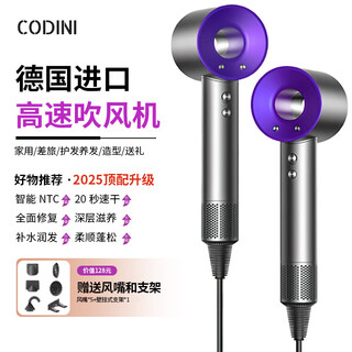 Codini german quality leafless hair dryer for home use with negative ions that won't hurt your hair. high-power hair dryer for hair salons and barber shops with hot and cold air for silent styling and quick drying.