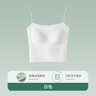 Meiya pretty back tube top underwear camisole all in one bottoming chest strap chest pad anti-exposure tube top summer new style white l (suitable for 105-125 jin jin equals 0.5 kg)