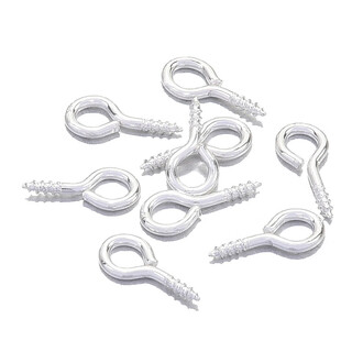 Osiro 200 pcs horn nails, sheep eye nails, pearl screws, pendant hooks, jewelry accessories, diy handmade materials, silver 5*10mm, about 200 pcs/pack