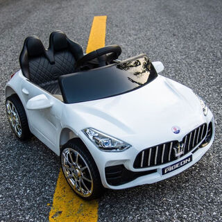 He jiagong feige children's electric car four-wheel car remote control toy car children can sit large size baby stroller rechargeable white-song bluetooth no remote control self-driving model large battery