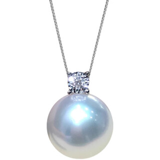 An xuan'ao white pearl pendant 4a cold light princess extremely intense light south sea white pearl inlaid with diamond sea goddess grade a diamond single without chain 9 points 5-10mm