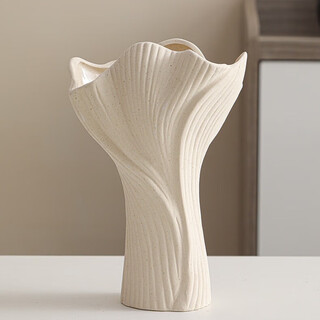 Mudingding modern minimalist style plain-burnt frosted white ceramic art vase nordic flower ornaments high-end gift