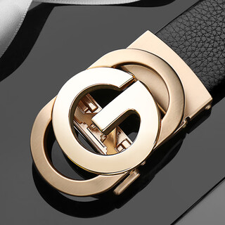Cow belt men's automatic buckle genuine first-layer cowhide belt casual jeans business belt c-858 gold