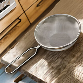 Feiyiya colander 304 stainless steel household food-grade filter ultra-fine slag-separating traditional chinese medicine fish bone baking food-grade stainless steel 14cm diameter colander, encrypted and thickened 40 mesh