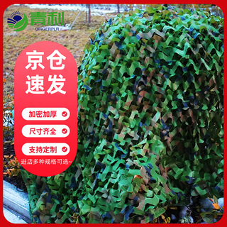 青利（QINGERPLR）迷彩伪装网遮荫网户外丛林防航拍遮阳网军绿色遮盖网双层4x6米