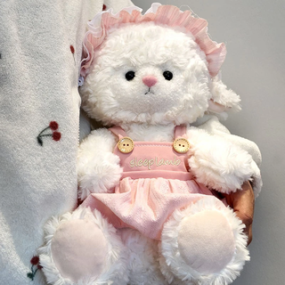 Princess weiwei (weiweigongzhu) lamb doll doll birthday gift for girls and girlfriends christmas gift for girls plush toy rag doll princess sheep-pink 22cm without hood, send hair card + gift bag