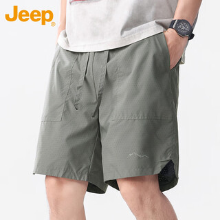 Jeep (jeep) shorts men's summer loose overalls men's sports five-quarter pants thin casual pants men's pants gray xl