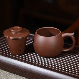 Centenary liyong yixing purple sand cover cup pure handmade original mineral purple mud jade dragon cup tea water separation cup liner office tea cup