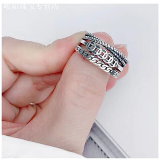 Kzd old phoenix 9999 sterling silver women's model transfer in trend niche design retro index finger tail ring coin open coin style ring
