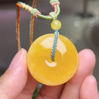 Shien natural raw ore russian beeswax safety buckle pendant necklace without optimization without baking color handmade rope amber speed