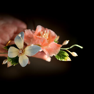 Qiwn camellia butterfly hairpin headdress super fairy peony pink velvet flower lolita hair accessories hairpin hanfu tang style hairpin pink