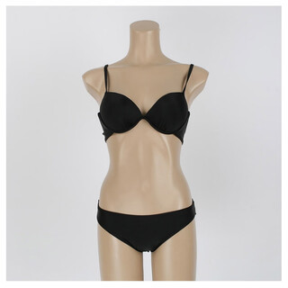 Nanbomaru swimsuit women's summer split sexy push up hot spring swimsuit black three-point high waist bikini model art test swimsuit black bikini m