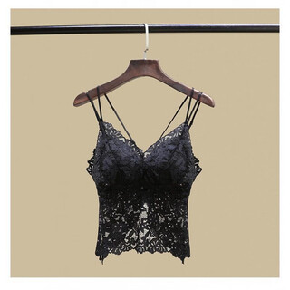Lace beautiful back tube top women's sexy wireless breathable bottoming vest wrapping bra wholesale black m