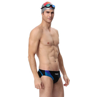 英发泳裤男士专业三角训练游泳裤 成人儿童健身比赛竞速泳裤  蓝紫 S （腰围51-56厘米）