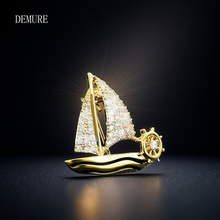 Demure smooth sailing brooch men's brooch high-end suit shirt accessories for husband's birthday gift brooch 1