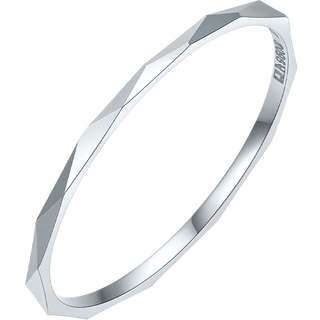 Chinese valentine's day gift box liuguifu platinum ring women's pt950 platinum geometric circle smooth stacked ring diamond ring 0.50g diamond ring no. 14