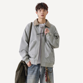 Monpoc bomber jacket men's autumn and winter american motorcycle style casual jacket men's clothing moj01 silver gray green xl