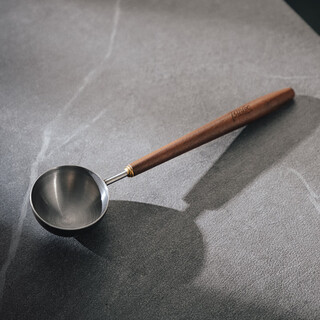 Bincoo walnut wood handle coffee spoon long handle coffee powder measuring spoon 304 stainless steel coffee bean special spoon