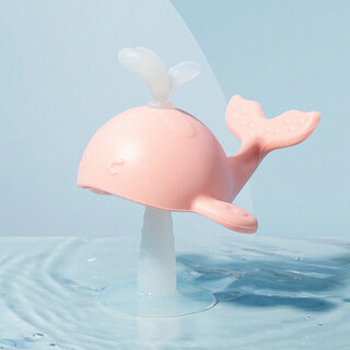 Rushan (lusn) whale teether baby baby teether toy for four and six months baby can be boiled and anti-eating hand artifact peach powder