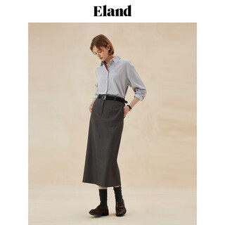 Eland shirt women's lapel buttoned loose shirt top khaki 165