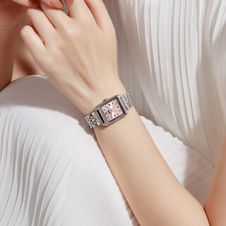 Lee watch women's light luxury niche high-end simple small square watch quartz birthday new year gift new year's eve m485 pink steel