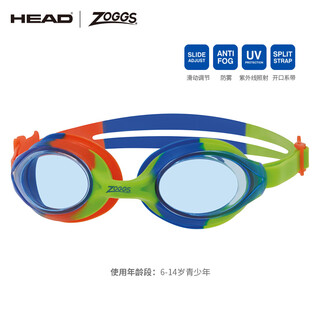 Zoggs children's swimming goggles flat air gasket training waterproof and anti-fog high definition boys and girls swimming entry-level green orange blue (6-14 years old) entry-level model_new arrival flat light