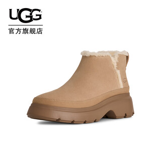 Ugg new winter women's warm flat heel thick-soled casual snow boots mini boots 1174495san|sand color 36