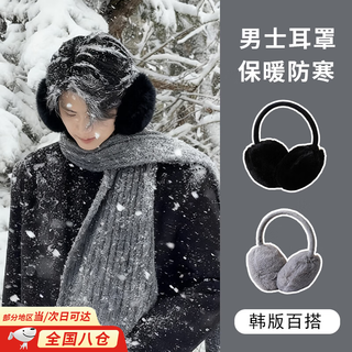 Tanbeiman winter warm plush earmuffs, windproof and antifreeze earmuffs, earbags, student cycling plush, coldproof earmuffs, same style for men and women, gray