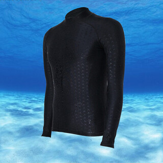 Waterproof and quick-drying men's long-sleeved diving swimming top coach clothing men's imitation shark skin snorkeling and surfing clothing black black line m 155-160