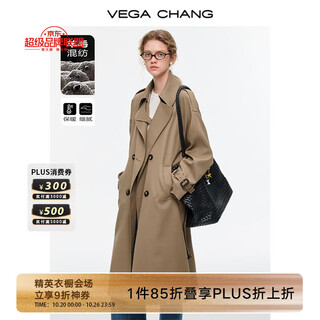 Vega chang relaxed windbreaker, delicate sheep wool 25 autumn style, hidden meat, slimming and long coat, warm camel brown m