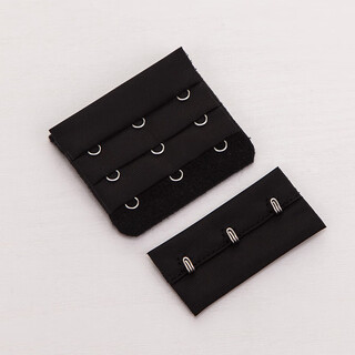 Underwear extended buckle three-row buckle three-row three-button matching cloth hook stainless steel bra back button breasted bra hook black