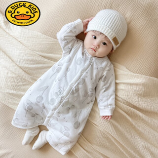 G.duckkids baby clothes spring and autumn sleeping bag children winter anti-kick quilt warm pajamas male and female baby quilted one-piece pajamas dandelion warm thin cotton sleeping bag 80 recommended 8-12 months