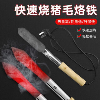 Mi hong roasted pig hair, branded pig hair, electric permed pig skin, meat branding device, hair removal artifact, soldering iron, pig skin electric soldering iron, rechargeable 600w small two plugs, wooden handle