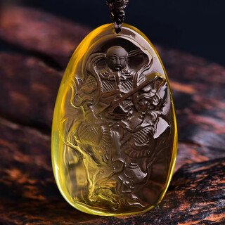 Fat donglai's same citrine wushi brand natural xuantian god pendant xuanwu emperor's ancestor's portable necklace