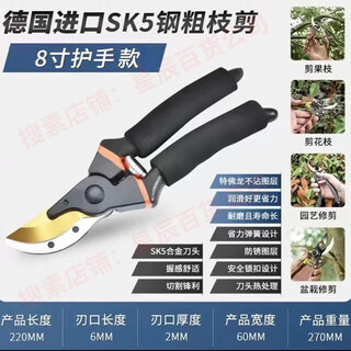 Kaooseen sk5 steel gardening shears, fruit tree pruning shears, gardening thick branches, scissors for pruning branches, floral pruning shears, fruit picking shears, new pruning shears with sheathed handles