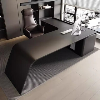 Painted boss desk new style black warrior simple modern high-end light luxury president desk and chair combination high-end sense size and color customization special shot