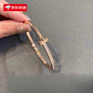 Model quality 18k rose gold bracelet high version t home plated 18k yellow open mother-of-pearl leading rope knotted t1 rose gold with diamonds