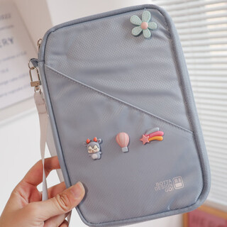 惠利得旅行护照包机票护照夹宝宝证件收纳包出生证疫苗本户口本资料包 蓝花 蓝鹿热气球流星 蓝