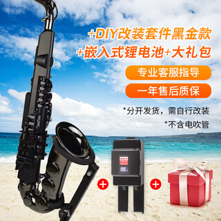 Yamaha (yamaha) electric blowpipe yds150 120 128c modified bending kit for middle-aged and elementary school beginners to play electric saxophone black gold bending pipe modification + lithium battery (excluding electric blowpipe)