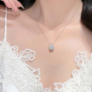 Mimore s925 silver sugar cube necklace women's light luxury niche 2025 new clavicle chain girls birthday gift for best friend